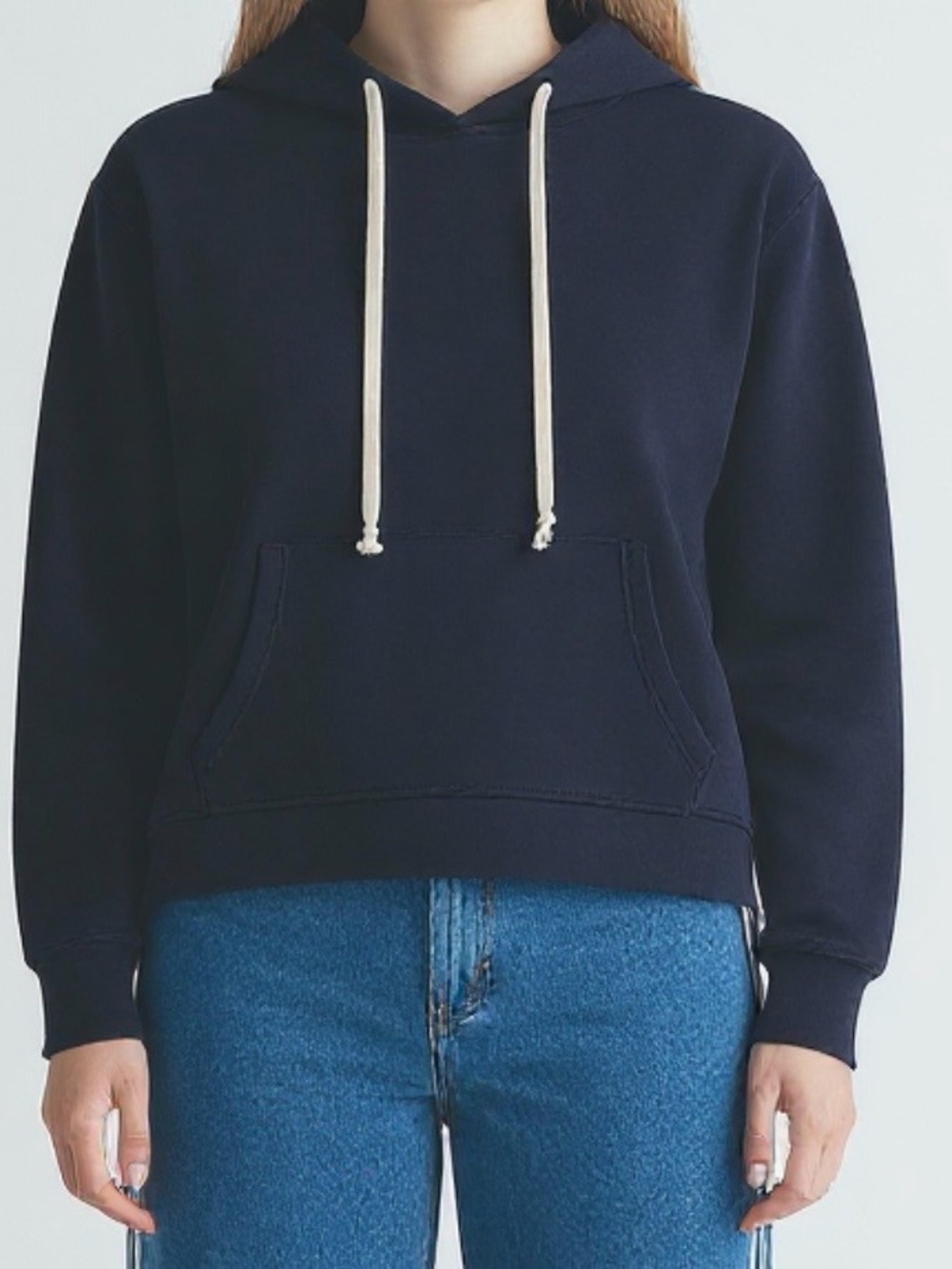 dip Navy Hoodie with White Drawstrings